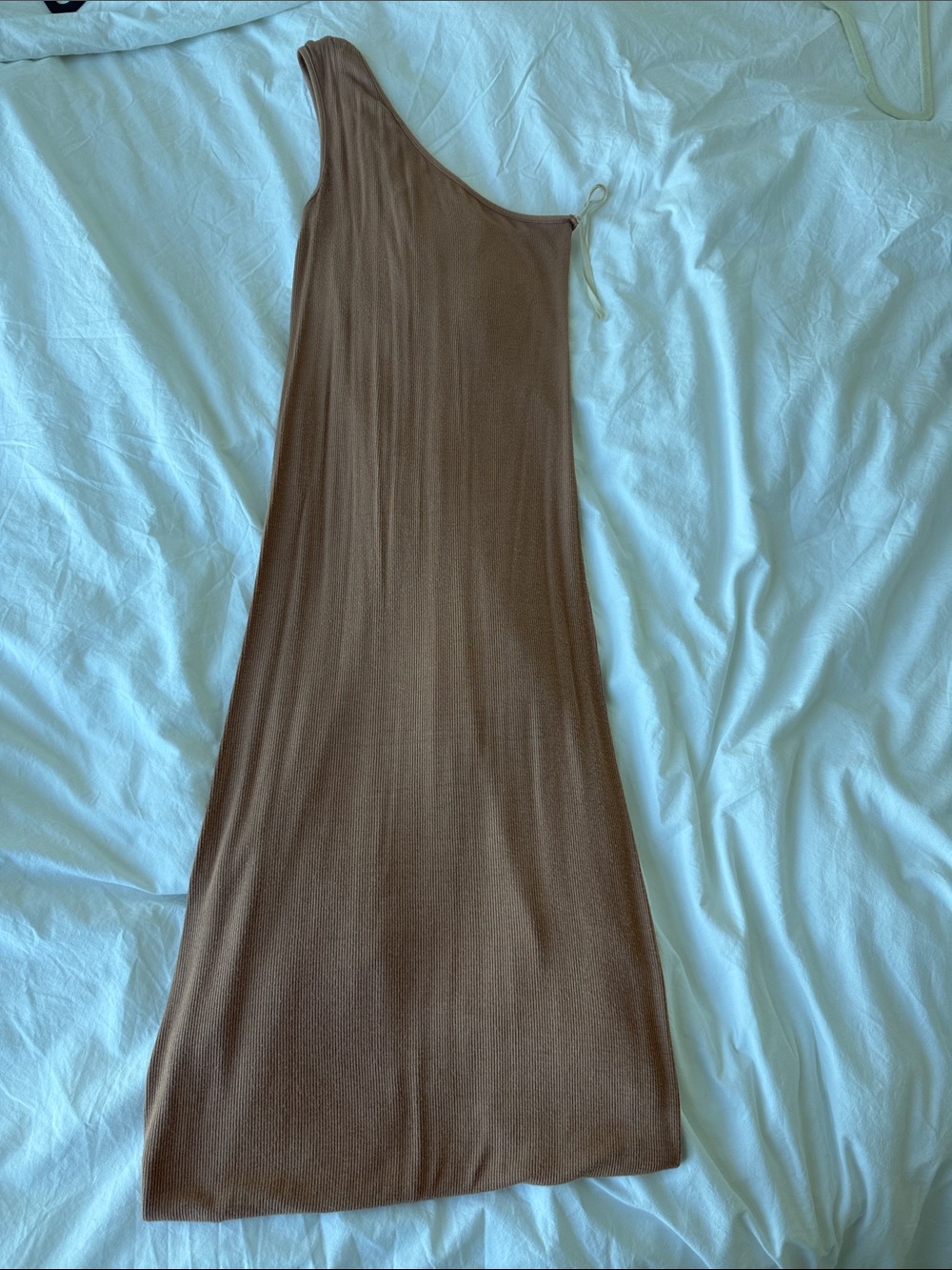 Enza costa One-Shoulder Brown Maxi Dress